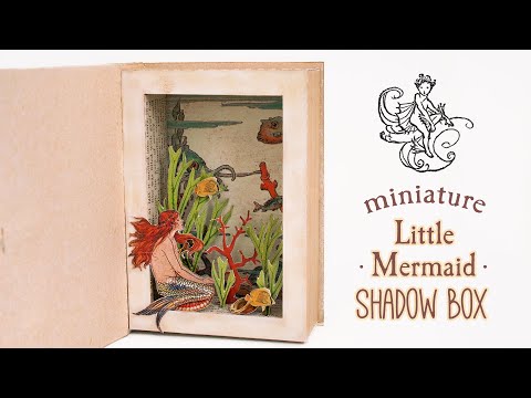 Little Mermaid Shadow Box, Miniature Fairy tale book (papercraft scrap booking)