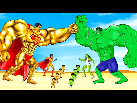 Evolution Of HULK Family Vs Evolution Of GOLD SUPERMAN Family : Who Is The King Of Super Heroes ? #2