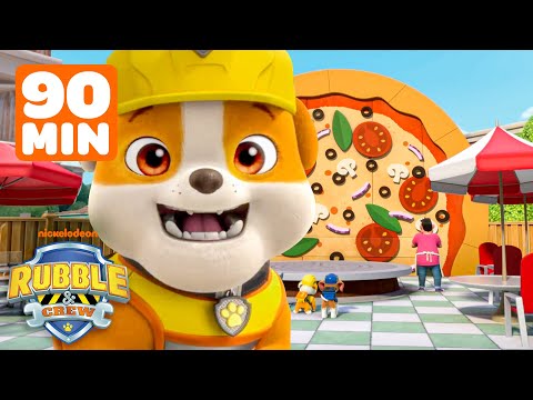 Rubble Builds a Pizza Parlor & Rescues the Smoothie Shop! | 90 Minute Compilation | Rubble & Crew