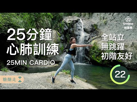 25分鐘心肺訓練｜全站立 無跳躍 無須器材 初階友好 燃脂瘦身 ft.瑜珈老師Vivian｜trreeo樹重奏