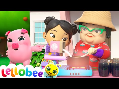 Yummy Jam: Ella and Mei’s Fruity Fun! | 🌻Lellobee City Farm - Kids Playhouse Song Mix