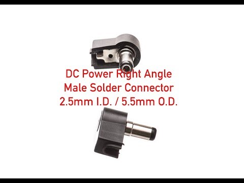 DC Power Right Angle Male Solder Connector - 2.5mm I.D. - 5.5mm O.D. P#1255