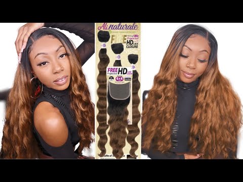 Affordable CLOSURE WIG ON A SEWING MACHINE FT.  Ali Naturale Ocean Wave beauty Supply Store Hair.