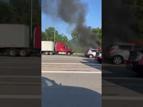 Burning SUV at Rush Hour #shorts