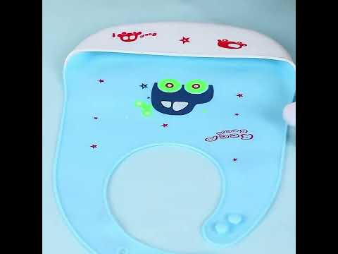 [Little B House] Silicone Baby Bib With Pocket Toddler Baby Bibs Waterproof Feeding Bib 宝宝围兜 - BB04