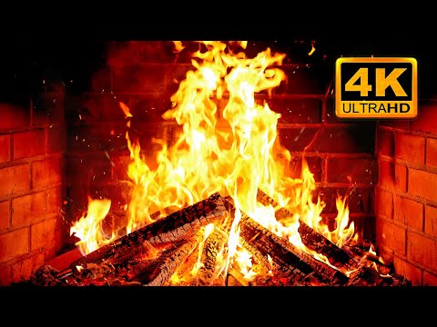 🔥 Cozy Fireplace 4K (12 HOURS). Fireplace with Crackling Fire Sounds. Fireplace Ambience