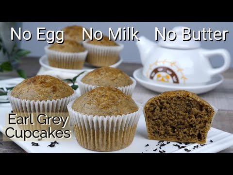 Super Moist Earl Grey Cupcakes | No Egg No Milk No Butter Cake