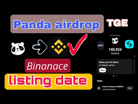 Pandas Airdrop listing date| pandas Airdrop |Pandas airdrop new update || Paws new task