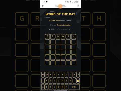 Wodl 20 December | Theme crypto Adoption Wotd | Binance word of the day | Wodl 6 word answer today