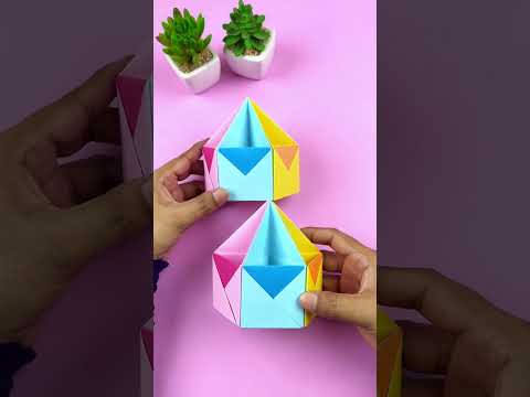 How to Make a Paper Pen Holder/ DIY Paper Pencil Box Idea/ Easy Origami Tutorial