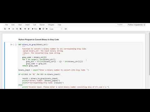 Day 36 : Python Program to Convert Binary to Gray Code