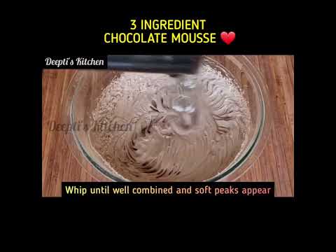 #shorts 3 Ingredient Chocolate Mousse | Super Creamy n Easy | #chocolatemousse #viral #YTshorts ❤️