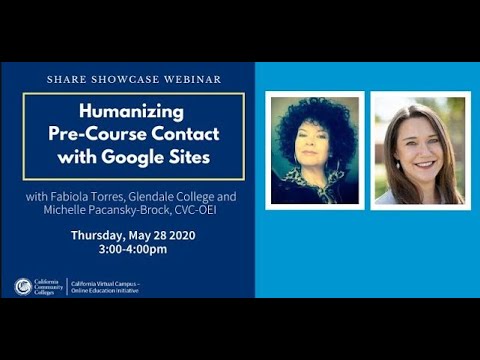 Humanizing Pre Course Contact with Google Sites