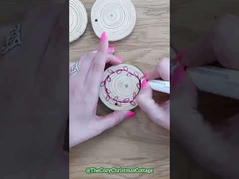 DIY Dollar Tree Wood Slice Ornament #shorts #DIY