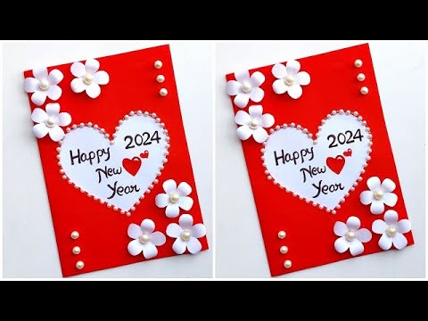 New year card making handmade 2024 / DIY Happy new year greeting card / How to make new year card