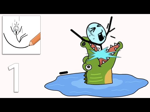 Draw Line Puzzle - Funny Stickman Brain Puzzle  - Levels 1- 45 - Gameplay Walkthrough