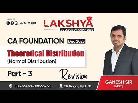 RAPID REVISION FOR STATISTICS || T.D (NORMAL DISTRIBUTION)|| CA FOUNDATION||BY U GANESH SIR M.Sc