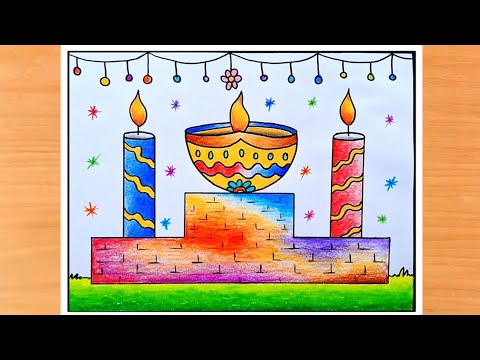 Easy and beautiful Diwali drawing | Diwali festival drawing | Happy Diwali drawing | Diwali 2024