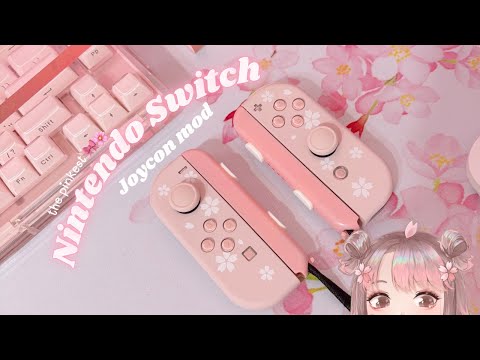 turning my Switch to pink!🌸 Nintendo Switch joycon shell replacement mod 🔧 step by step tutorial