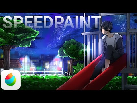 (SPEEDPAINT) Nightpark [MEDIBANGPAINT]