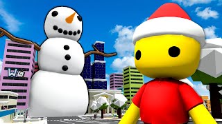 Giant SNOWMAN Attacks the City in Wobbly Life!