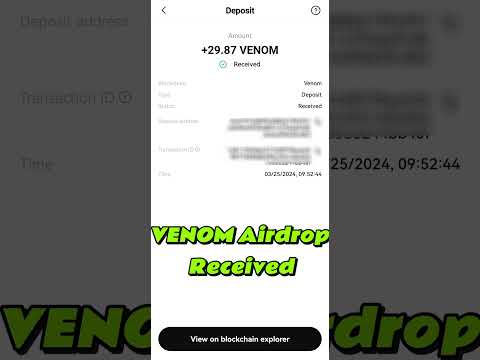 Venom Airdrop Just Hit My Wallet! 🎉 #venomairdrop