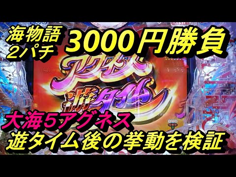 海物語2パチ3000円勝負！【大海5アグネス】で遊タイムまでハマった台は爆発するのか検証。