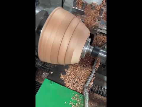 Operation of automatic wood lathe #woodworking