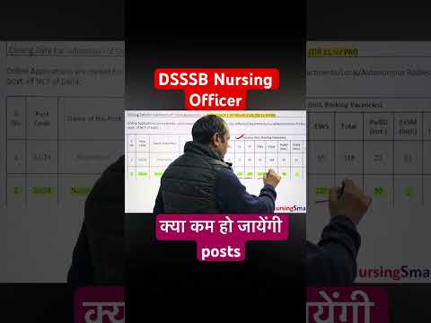 DSSSB Nursing Officer Posts 1507 #dsssb #nursingofficer