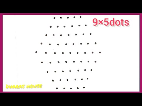 Easy dots rangoli 9×5dots||chinna kolam||small kolam||dharas house||#41