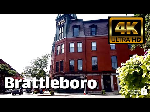 【4K】Brattleboro Vermont - Day Walk - July 2023