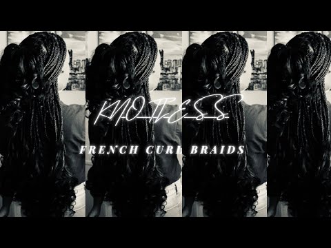 KNOTLESS BRAIDS with FRENCH CURLS | Knotless Braids for Short RELAXED Hair!!!