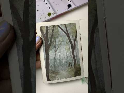 Forest painting idea #watercolor #watercolorpainting #paintingtutorial #art #artshorts #shorts