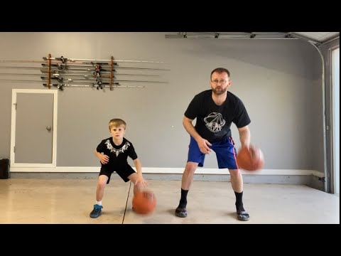 Father and Son basketball dribbling drills for beginners! Just starting our basketball journey!