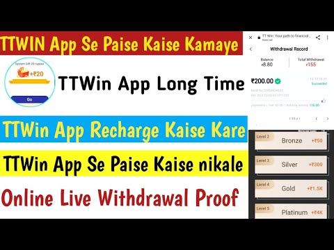 TTWin App Recharge Kaise Kare || TTWin App Live Withdrawal Proof || TTWin App Se Paise Kaise Kamaye