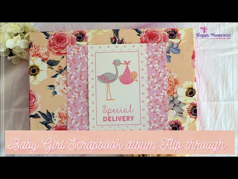 Baby GIRL Scrapbook Album - First year record book