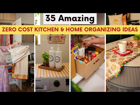 Collection of 35 ZERO COST Kitchen and Home Organizing Ideas | Organize Your Home for FREE