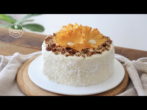 Hummingbird Cake Recipe with Beautiful Pineapple Flowers