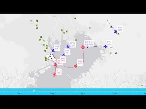 2024年4月20日 トルコ航空198便羽田RW23誤進入(10倍速)