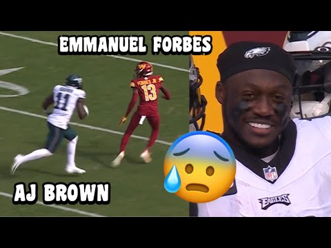 AJ Brown ‘BULLIED’ Emmanuel Forbes AGAIN! 🤬 (WR Vs CB) Eagles Vs Commanders 2023 highlights