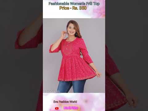 Fashionable Women's Frill Top||Top designs for women|| #ladieswear #tops  #shorts #viral  #trending