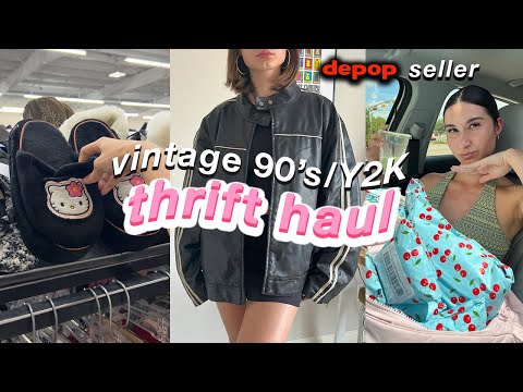 THRIFT WITH ME | 90s/Y2k THRIFT HAUL | FULL TIME DEPOP SELLER 🎀🍒