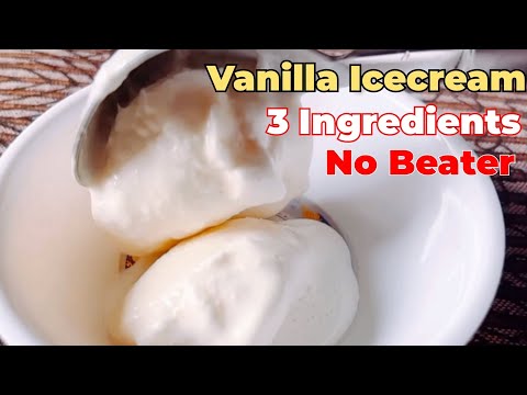 3 Ingredients తో Vanilla ICE CREAM | NO beater | SIMPLE Ice cream