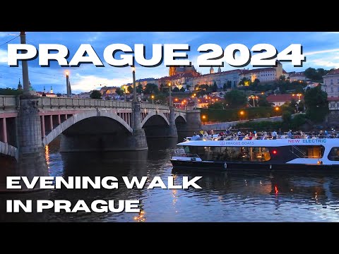 PRAGUE Walking Tour: Evening walk in Prague [4K VIDEO]