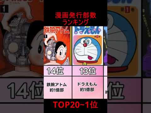 歴代漫画発行部数ランキングTOP20 #アニメ #ランキング