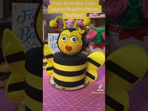 I made the CUTEST Honey Bee Cake LIVE with Dollar Tree supplies last year. Check it out and make it!