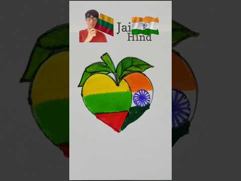 Lithuania 🇱🇹 And Indian 🇮🇳 Flag Drawing | #shorts #shortfeed