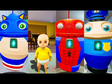 PLAYING As BOBOT Police, Sonic, Spider-Man, Pikachu! The Baby In Yellow