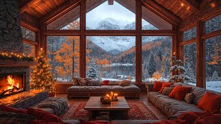 Warm Christmas Ambience 🎄 Christmas Jazz Relaxing Music & Cozy Fireplace Burning Sounds for Unwind 🔥