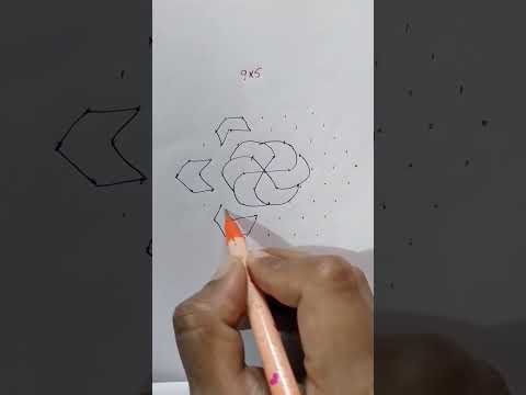 easy 9*5 rangoli for beginners #rangolidesigns#youtube #easydotsrangoli #sankranthimuggulu